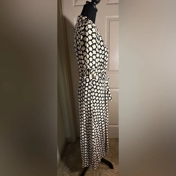 Vintage Beautiful Escada Black/White/Tan Dress by Margaretha Ley - Picture 2 of 11